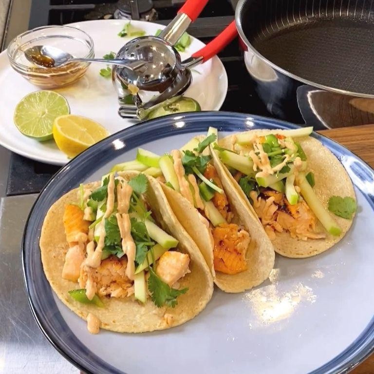 Sweet Chili Salmon Tacos