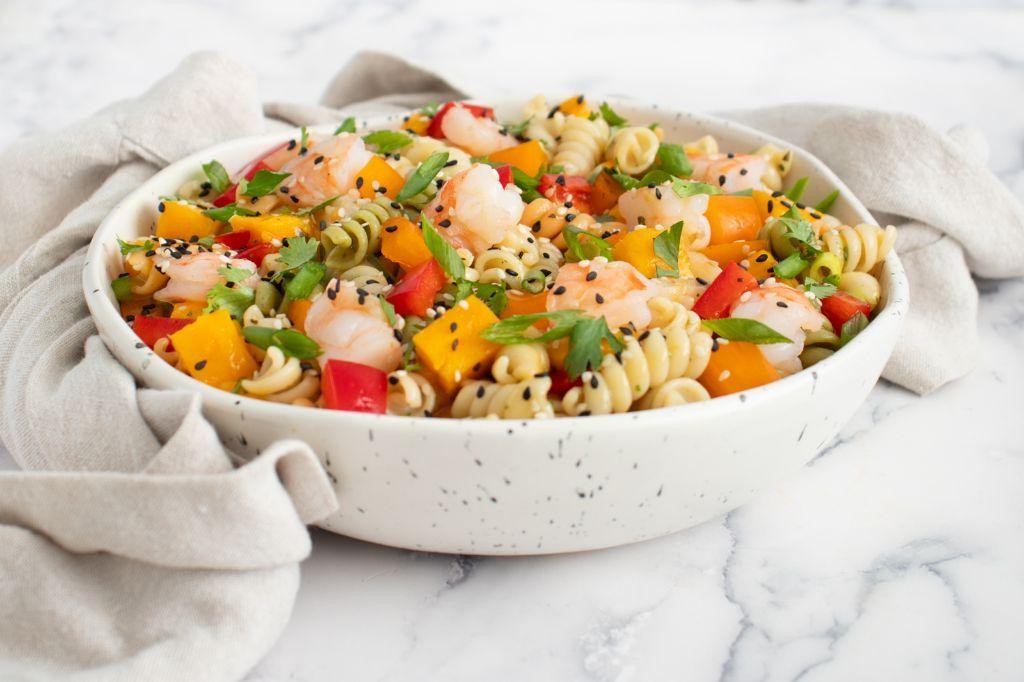 Sweet Chili Shrimp and Mango Pasta Salad