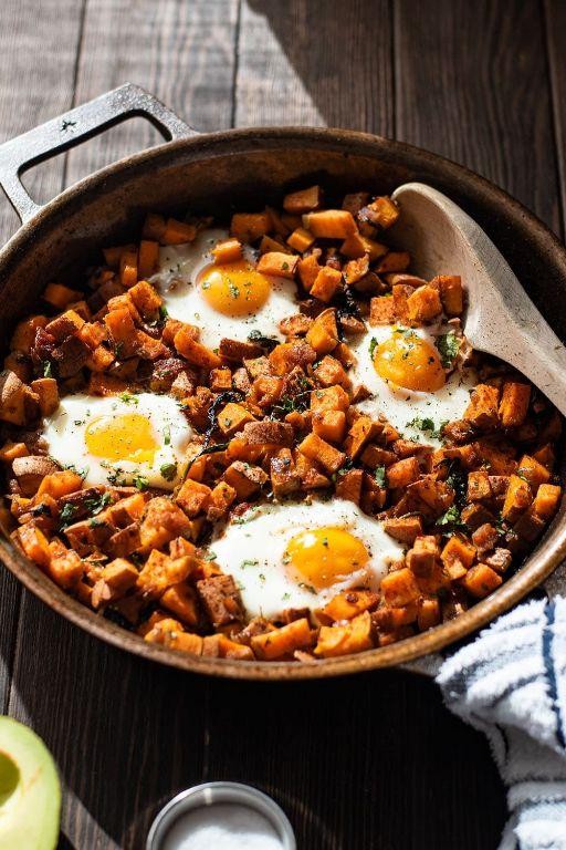 Sweet Potato Breakfast Hash with Eggs