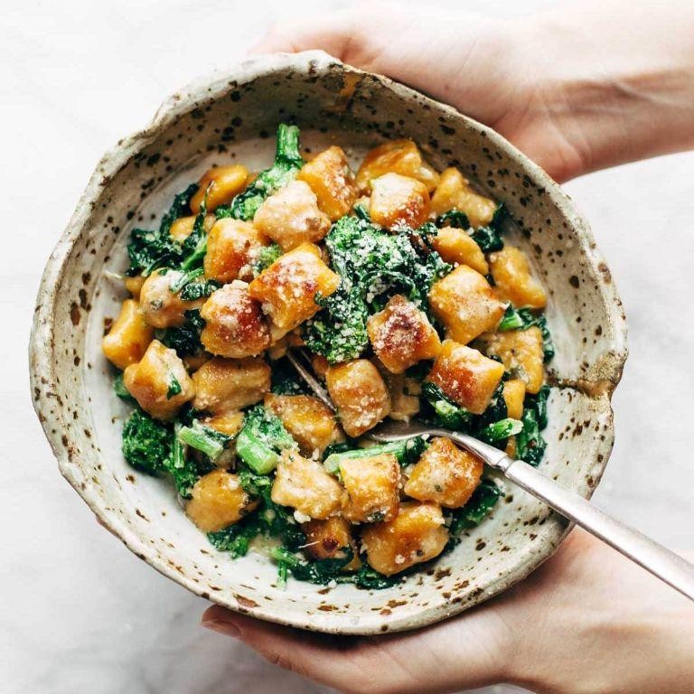 Sweet Potato Gnocchi with Vegan Garlic Sauce