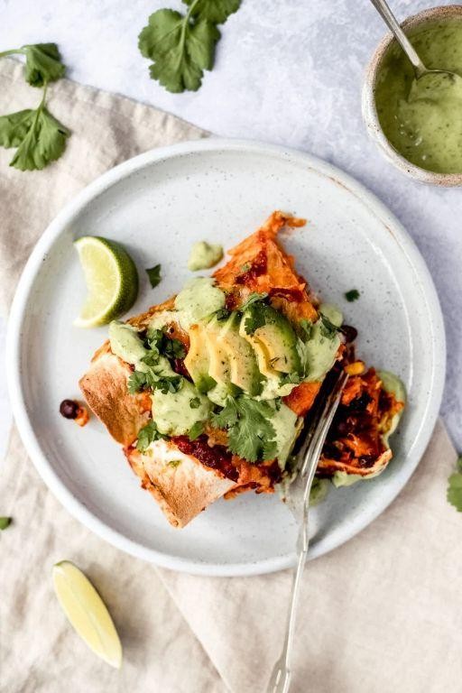 Sweet Potato and Avocado Enchiladas