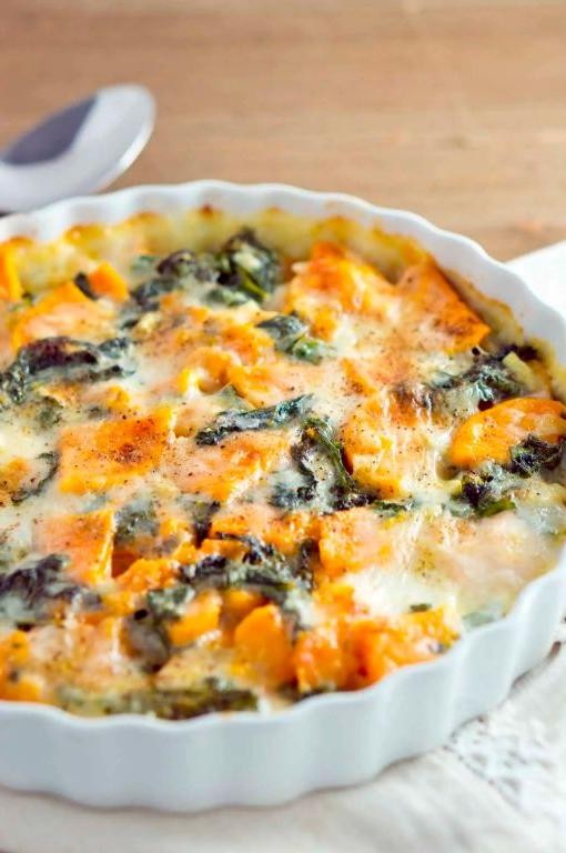 Sweet Potato and Kale Gratin