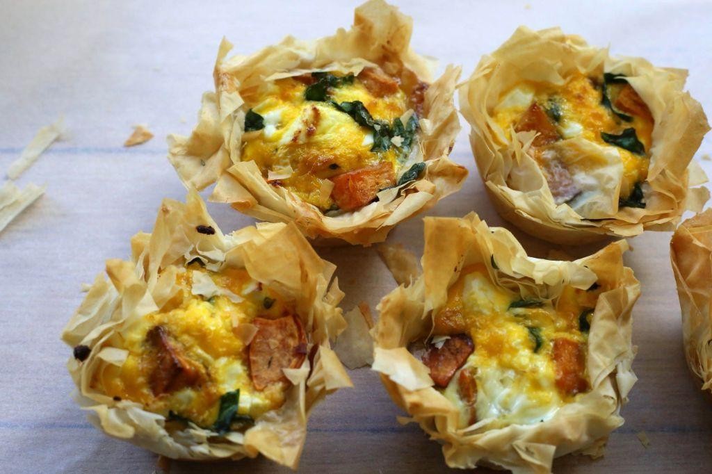 Sweet Potato and Rosemary Filo Pockets