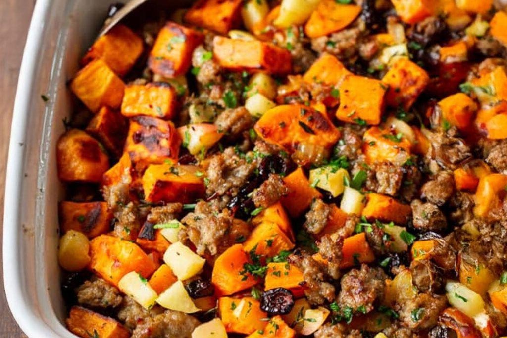 Sweet Potato and Sausage Stove Top Stuffing