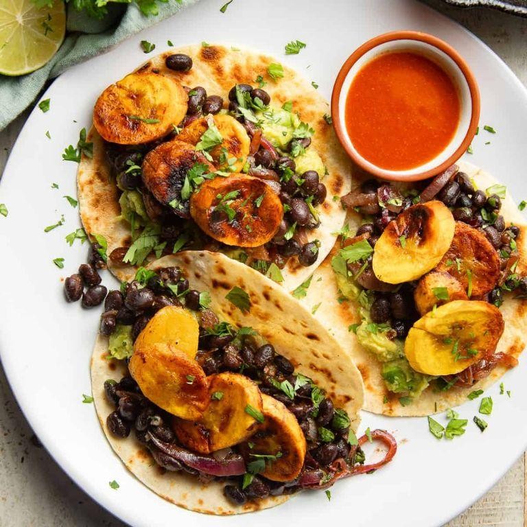 Sweet and Savory Baked Plantain Tacos