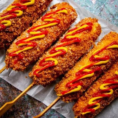 Sweet and Savory Pecan-Crusted Corndogs
