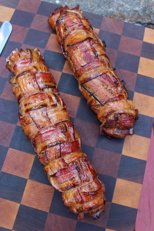 Sweet and Smoky Bacon-Wrapped Pork Loin