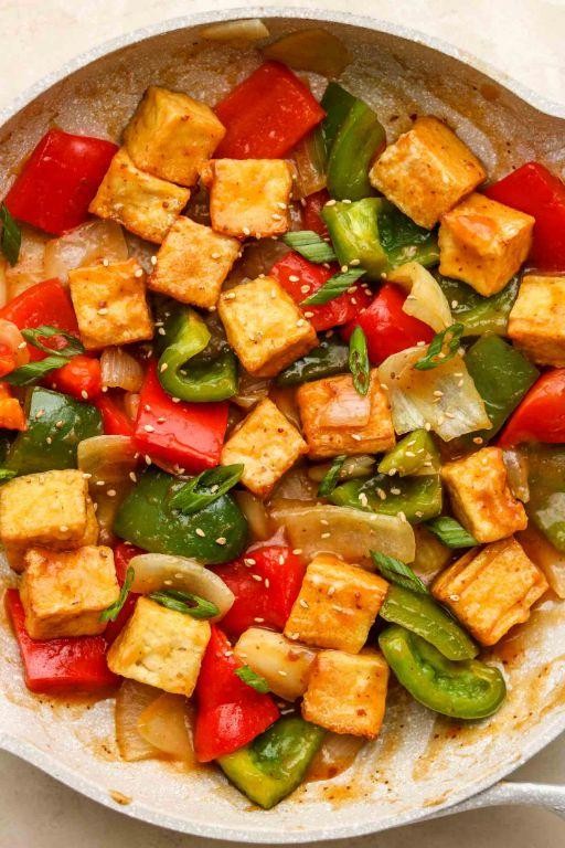 Sweet and Sour Bell Pepper Tofu Stir Fry