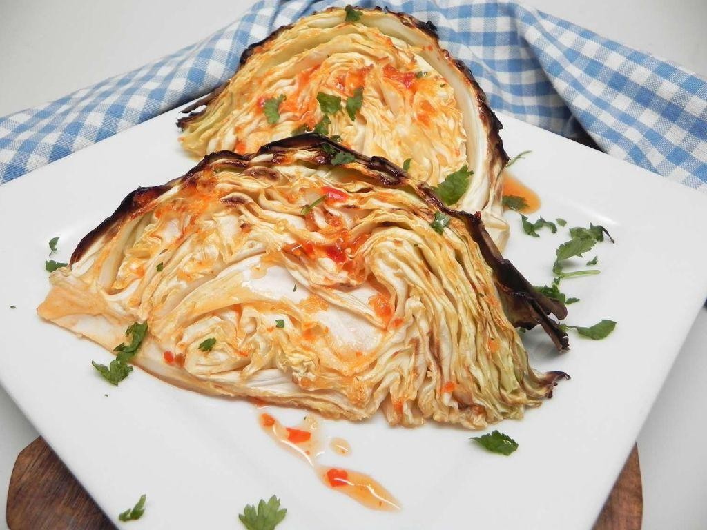 Sweet and Spicy Baked Cabbage