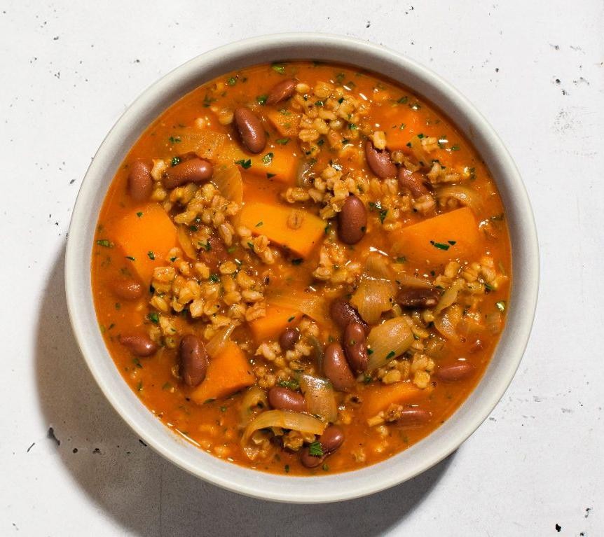 Sweet and Spicy Butternut Squash and Barley Stew