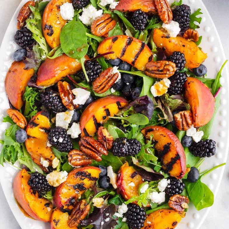 Sweet and Spicy Grilled Peach Salad