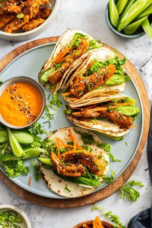 Sweet and Spicy Korean Chicken Tacos