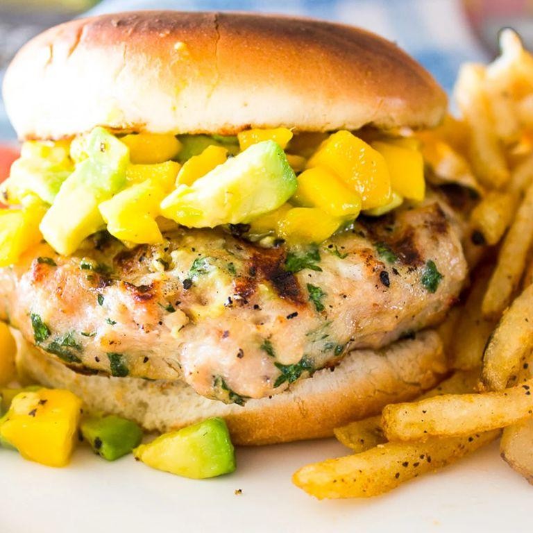 Sweet and Spicy Mango Chicken Burgers
