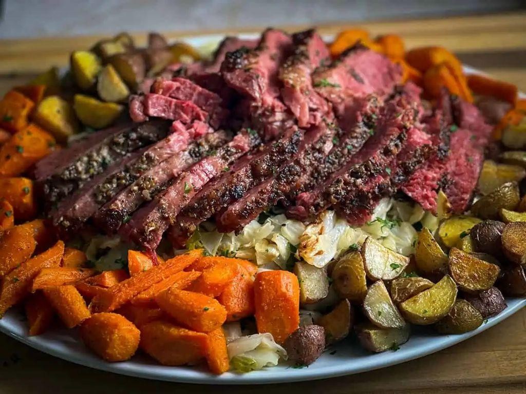 Sweet and Spicy Pressure Cooker Corned Beef and Red Cabbage