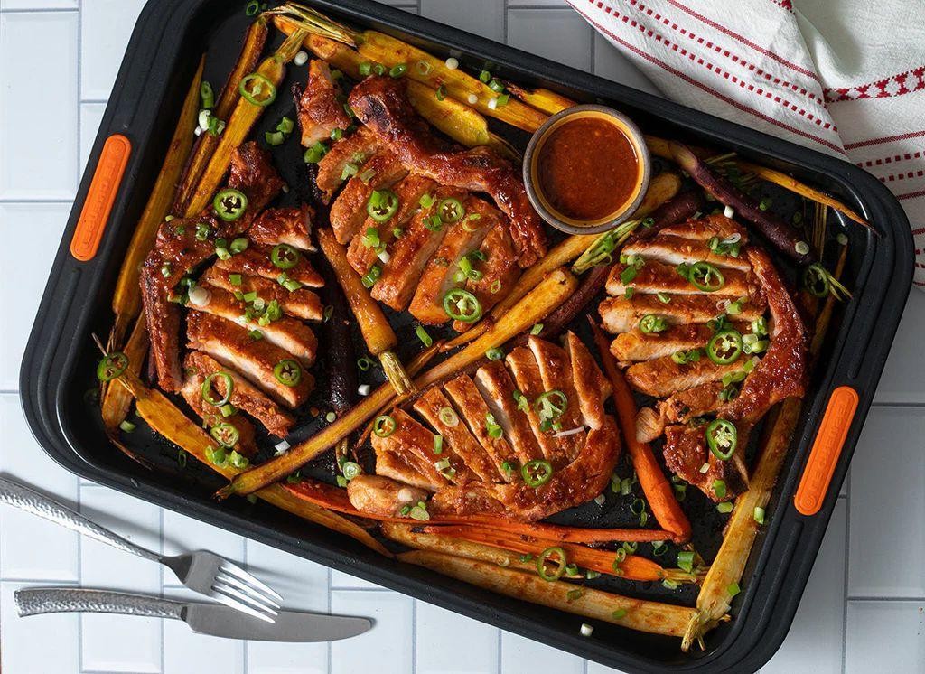 Sweet and Spicy Sheet Pan Pork Chops