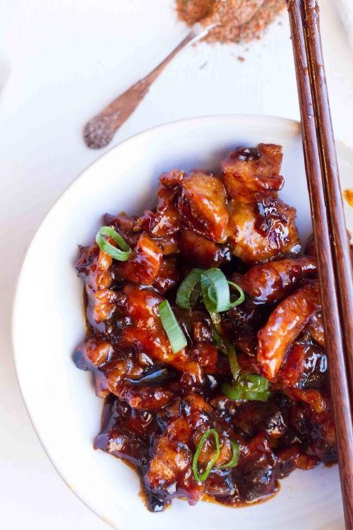 Sweet and Spicy Sriracha Pork Tips