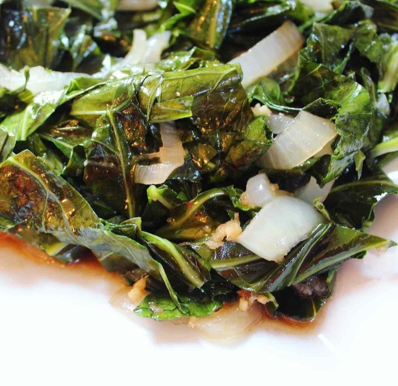 Sweet and Tangy Crockpot Collard Greens