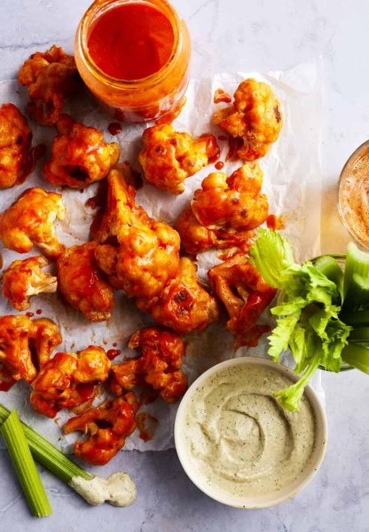 Tangy Buffalo Cauliflower Wings