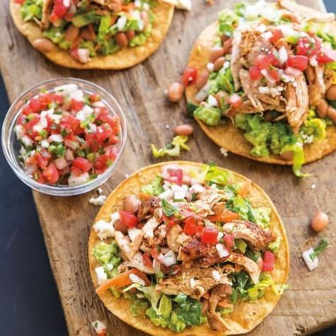 Tangy Chicken Tostadas with Avocado