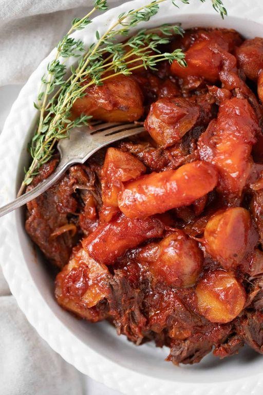 Tangy Cubed Chuck Roast with Vegetables