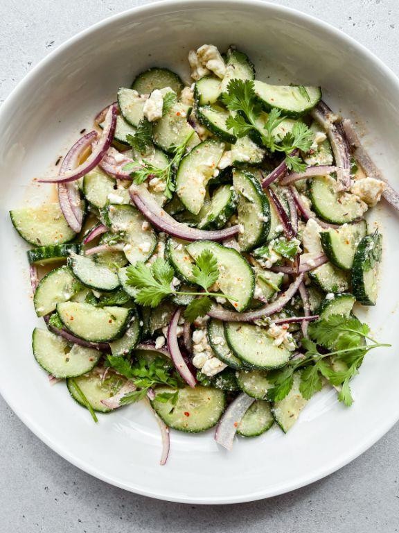 Tangy Cucumber and Feta Cheese Salad