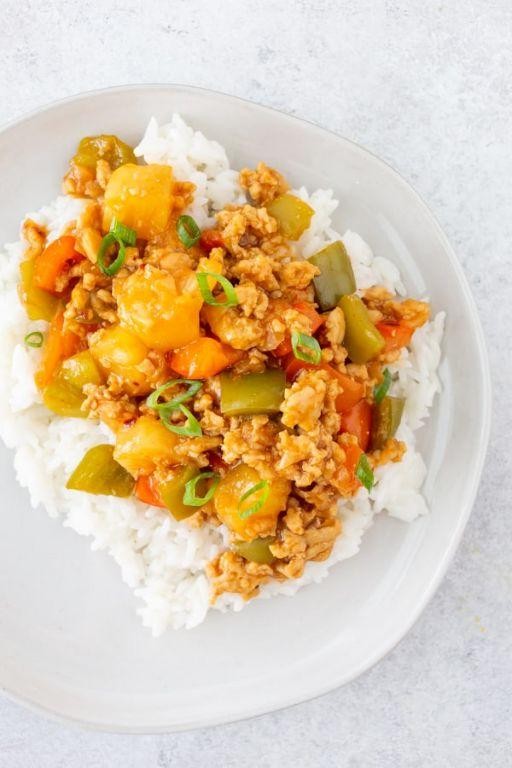 Tangy Ground Chicken and Pineapple Rice