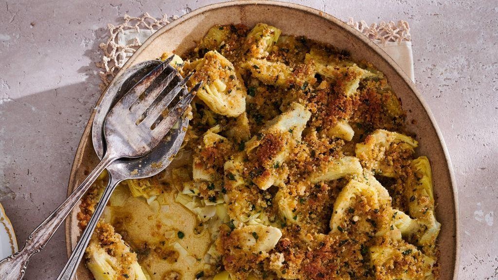 Tangy Lemon Herb Artichoke Casserole