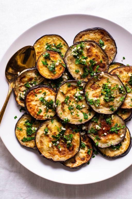 Tangy Lemon and Basil Pan Fried Eggplant