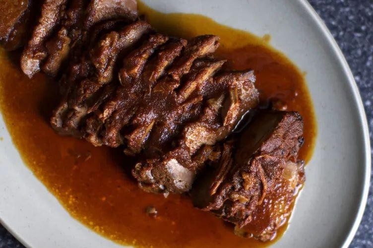 Tangy Pineapple Brisket with Sweet Corn Relish