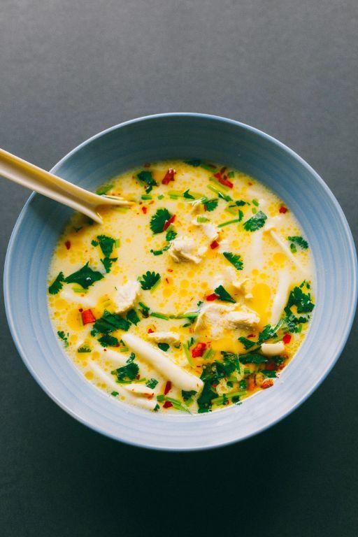 Tangy Tom Kha Kai with Green Papaya