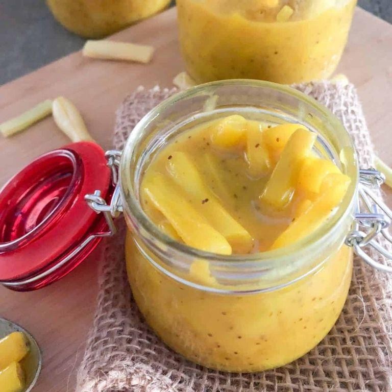 Tangy Yellow Bean Pickle with Mustard Seeds