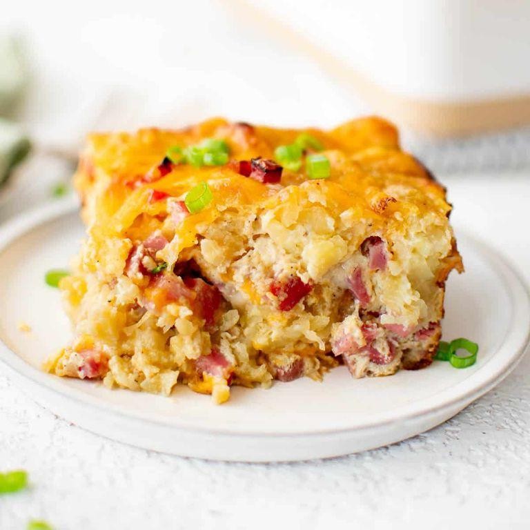 Tater Tot Ham and Cheese Breakfast Casserole