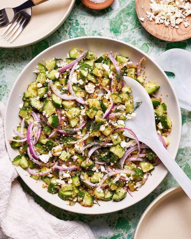 Tatsoi with Quinoa and Lemon Vinaigrette