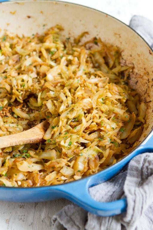 Tender Braised Cabbage with Caramelized Onions