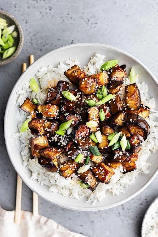 Teriyaki Brinjal and Mixed Vegetables Stir Fry