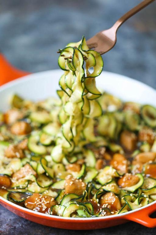 Teriyaki Chicken and Zucchini Spiral Delight