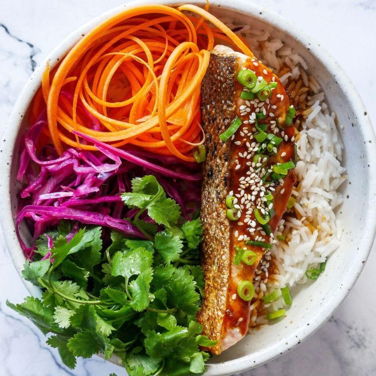 Teriyaki Fish and Cabbage Bowls