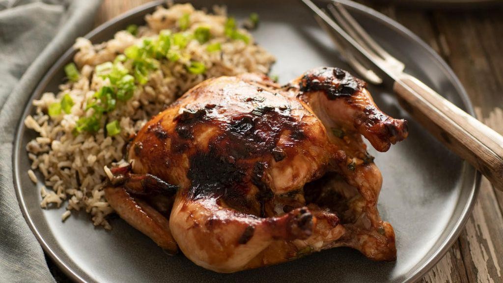 Teriyaki Glazed Air Fryer Cornish Hens
