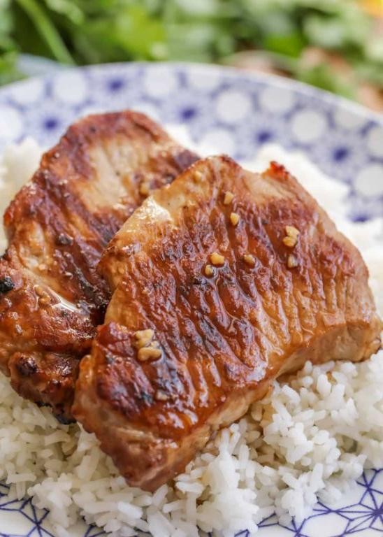Teriyaki Glazed Boneless Pork Chops