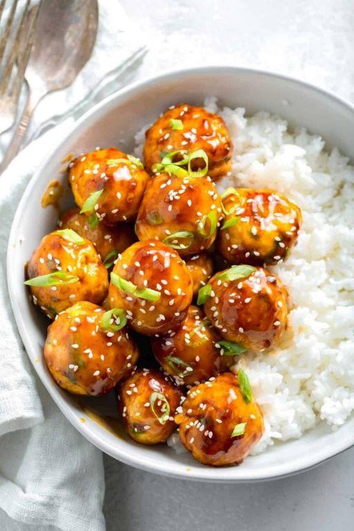 Teriyaki Glazed Chicken Meatballs