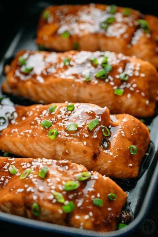 Teriyaki Glazed Oven Roasted Salmon