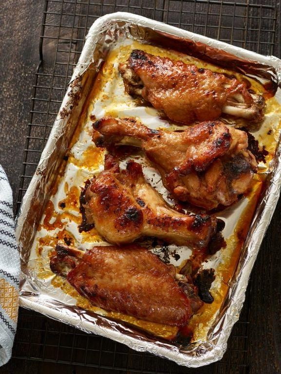 Teriyaki Glazed Smothered Turkey Wings