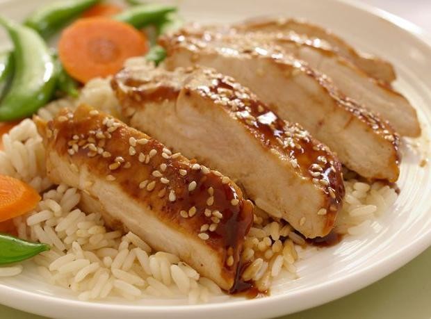 Teriyaki Grilled Turkey Breast with Sesame Seeds