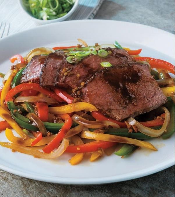 Teriyaki London Broil with Crisp Spring Vegetables