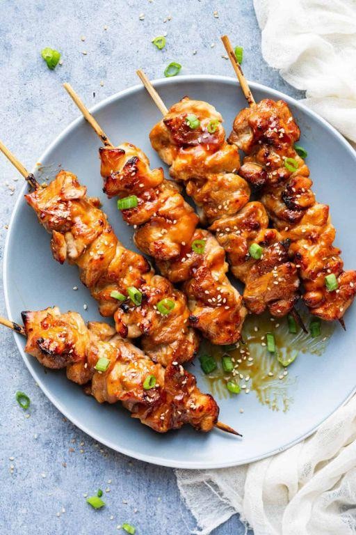 Teriyaki Marinated Air Fried Chicken Skewers