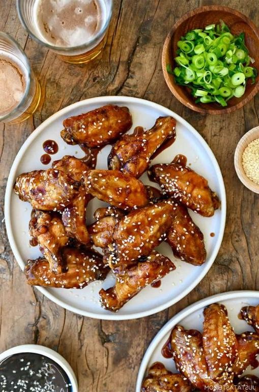 Teriyaki Oven Baked Wings with Sesame Seeds