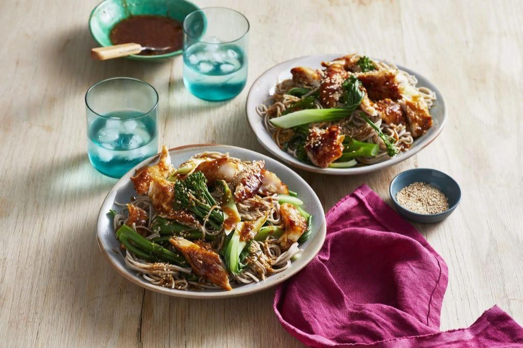Teriyaki Tilapia with Soba Noodles and Vegetables