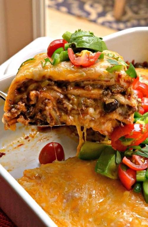 Tex-Mex Corned Beef Enchilada Casserole