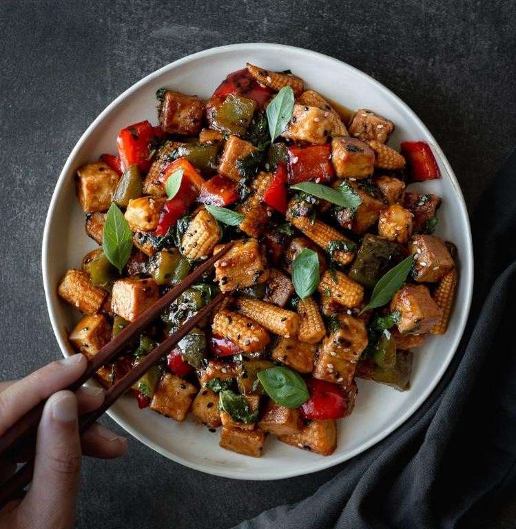 Thai Basil Tofu Stir-Fry