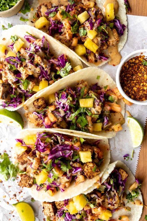 Thai Chili Sauce Veggie Tacos